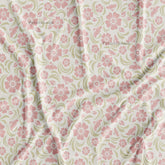 Light Pink Floral Digital Printed Cream Fabric